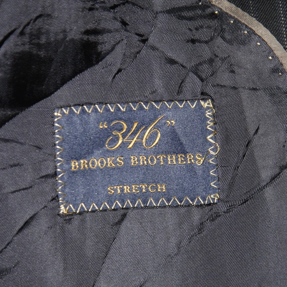 Brooks Brothers‎ 346 Suit Jacket Mens 42L Navy Blue Pinstripe Stretch Blazer